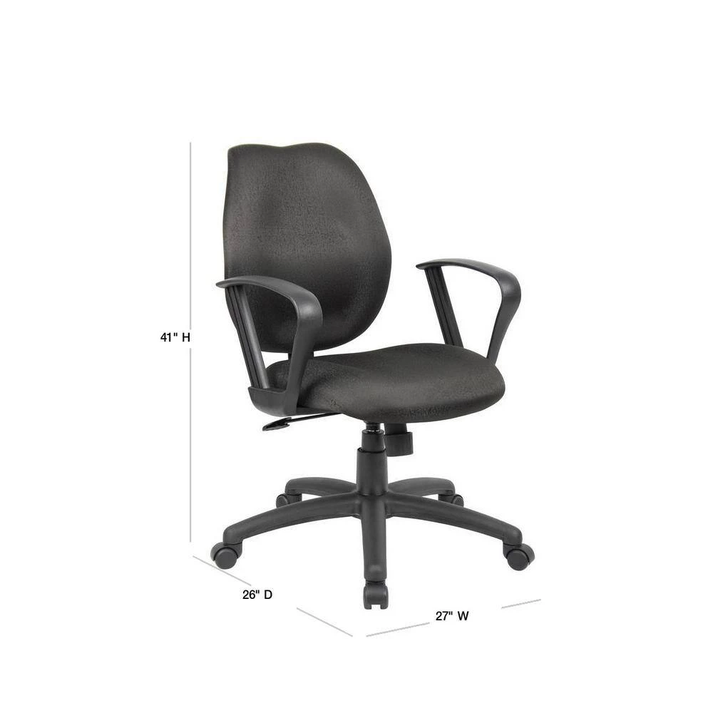 Black Desk Chair Loop Arms by BOSS Office Products 5 Black Desk Chair Loop Arms by BOSS Office Products - Image 3