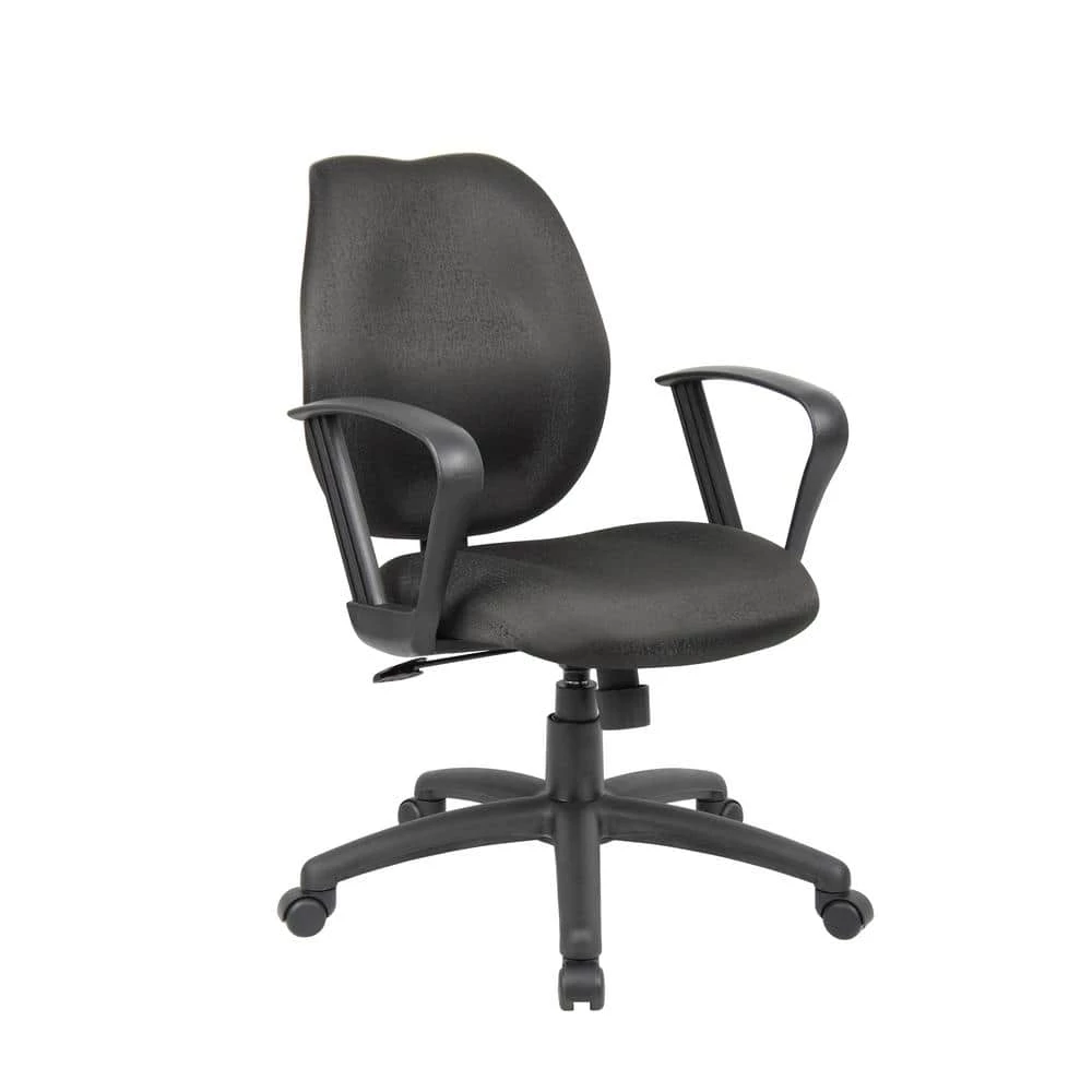 Black Desk Chair Loop Arms by BOSS Office Products 3 Black Desk Chair Loop Arms by BOSS Office Products