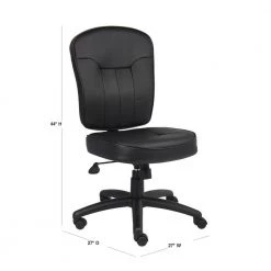 27 in. W Black Big and Tall Faux Leather Task Chair with Swivel Seat by BOSS Office Products 9 27 in. W Black Big and Tall Faux Leather Task Chair with Swivel Seat by BOSS Office Products -Default Template 6 black boss office products task chairs b1560 40 1000