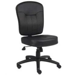 27 in. W Black Big and Tall Faux Leather Task Chair with Swivel Seat by BOSS Office Products
