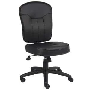 27 in. W Black Big and Tall Faux Leather Task Chair with Swivel Seat by BOSS Office Products 3 27 in. W Black Big and Tall Faux Leather Task Chair with Swivel Seat by BOSS Office Products