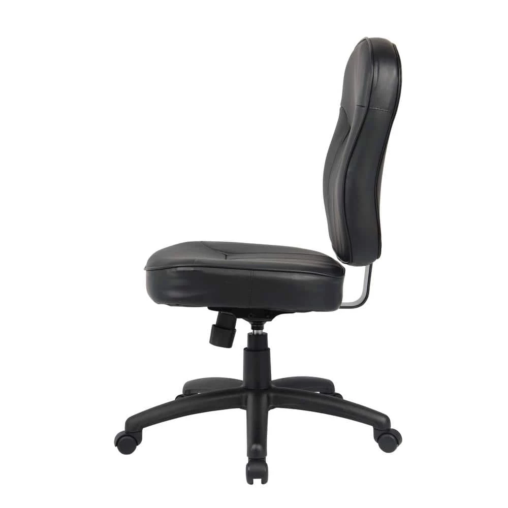 27 in. W Black Big and Tall Faux Leather Task Chair with Swivel Seat by BOSS Office Products 4 27 in. W Black Big and Tall Faux Leather Task Chair with Swivel Seat by BOSS Office Products - Image 2