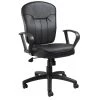 Black Leather Task Chair Black Loop Arm Rest Pneumatic Height Adjustment Swivel-Tilt Mechanism Nylon Base by BOSS Office Products 1 Black Leather Task Chair Black Loop Arm Rest Pneumatic Height Adjustment Swivel-Tilt Mechanism Nylon Base by BOSS Office Products -Default Template 6 black boss office products task chairs b1562 64 1000