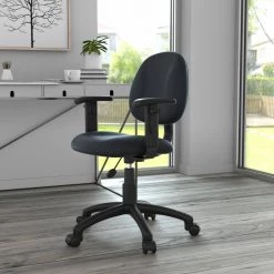 Black LeatherPlus Adjustable Arms Leather Task Chair by BOSS Office Products 10 Black LeatherPlus Adjustable Arms Leather Task Chair by BOSS Office Products -Default Template 6 black boss office products task chairs b306 1f 1000