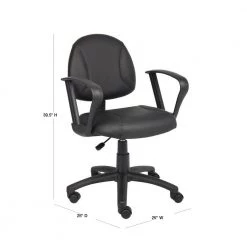 25 in. Width Big and Tall Black Leather Task Chair with Swivel Seat by BOSS Office Products 9 25 in. Width Big and Tall Black Leather Task Chair with Swivel Seat by BOSS Office Products -Default Template 6 black boss office products task chairs b307 40 1000