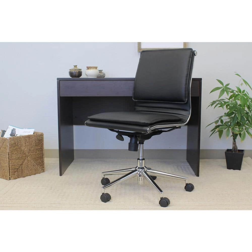 Black Contemporary Armless Desk Chair by BOSS Office Products 6 Black Contemporary Armless Desk Chair by BOSS Office Products - Image 4