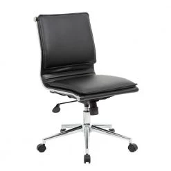 Black Contemporary Armless Desk Chair by BOSS Office Products