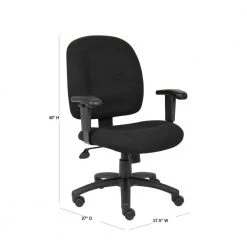 Black Fabric Task Chair with Adjustable Arms by BOSS Office Products -Default Template 6 black boss office products task chairs b495 bk 40 1000