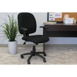 Black Fabric Task Chair with Adjustable Arms by BOSS Office Products -Default Template 6 black boss office products task chairs b495 bk 76 1000
