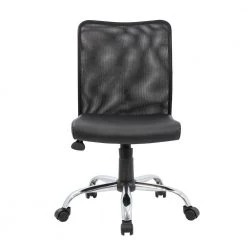 Black Mesh Back Black Vinyl Seat Armless Chrome Base Pneumatic Lift Mesh Task Chair by BOSS Office Products -Default Template 6 black boss office products task chairs b6115c cs 1f 1000