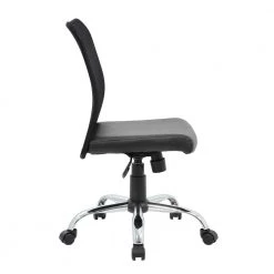 Black Mesh Back Black Vinyl Seat Armless Chrome Base Pneumatic Lift Mesh Task Chair by BOSS Office Products -Default Template 6 black boss office products task chairs b6115c cs 44 1000