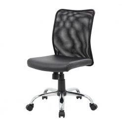 Black Mesh Back Black Vinyl Seat Armless Chrome Base Pneumatic Lift Mesh Task Chair by BOSS Office Products -Default Template 6 black boss office products task chairs b6115c cs 4f 1000