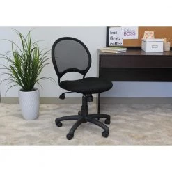 Black Armless Mesh Desk Chair by BOSS Office Products -BOSS Offic Shop black boss office products task chairs b6215 31 1000