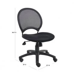 Black Armless Mesh Desk Chair by BOSS Office Products -BOSS Offic Shop black boss office products task chairs b6215 40 1000