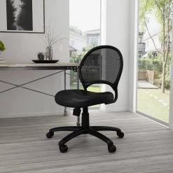 Black Armless Mesh Desk Chair by BOSS Office Products -BOSS Offic Shop black boss office products task chairs b6215 c3 1000