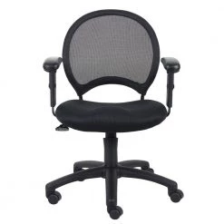 Black Mesh Back and Fabric Seat Adjustable Arms Pneumatic Lift Task Chair by BOSS Office Products -BOSS Offic Shop black boss office products task chairs b6216 c3 1000