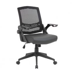 Black Mesh Flip Arm Task Chair by BOSS Office Products