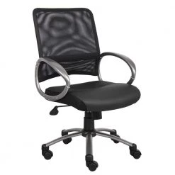 25 in. Width Big and Tall Black Vinyl Task Chair with Swivel Seat by BOSS Office Products
