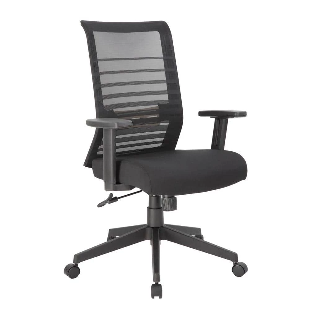 Black Executive Mesh Back Desk Chair Adj Arms by BOSS Office Products 3 Black Executive Mesh Back Desk Chair Adj Arms by BOSS Office Products
