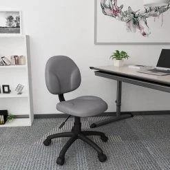 Black Fabric Cushions Armless Swivel-Tilt Pneumatic Lift Office Task Chair by BOSS Office Products -BOSS Offic Shop black boss office products task chairs b9090 gy 31 1000