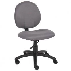 Black Fabric Cushions Armless Swivel-Tilt Pneumatic Lift Office Task Chair by BOSS Office Products