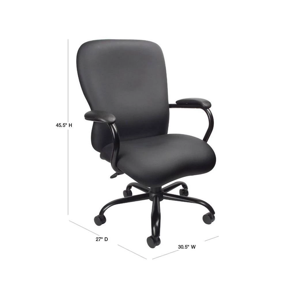 30.5 in. Width Big and Tall Black Vinyl Task Chair with Swivel Seat by BOSS Office Products 5 30.5 in. Width Big and Tall Black Vinyl Task Chair with Swivel Seat by BOSS Office Products - Image 3