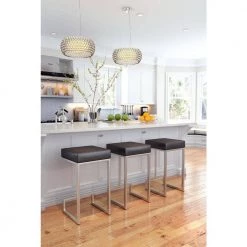 Darwen 26 in. Black Counter Stool by ZUO -BOSS Offic Shop black brushed stainless steel zuo bar stools 300048 31 1000