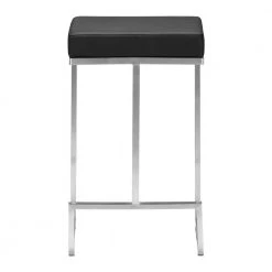 Darwen 26 in. Black Counter Stool by ZUO -BOSS Offic Shop black brushed stainless steel zuo bar stools 300048 4f 1000