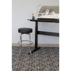 Black Bar Stool Chrome Finish Frame by BOSS Office Products -BOSS Offic Shop black chrome boss office products bar stools b229 bk 76 1000