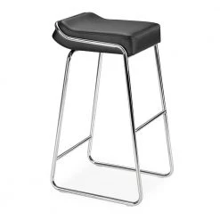 Wedge 33 in. Chrome Cushioned Bar Stool (Set of 2) by ZUO