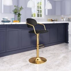Gusto Black 100% Polyurethane Bar Chair by ZUO 7 Gusto Black 100% Polyurethane Bar Chair by ZUO -Default Template 6 black gold zuo bar stools 109037 31 1000