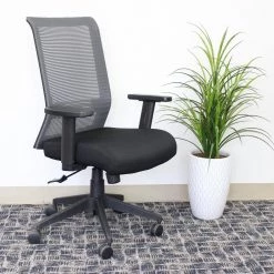 Grey Executive Mesh Back Desk Chair Adj Arms by BOSS Office Products 17 Grey Executive Mesh Back Desk Chair Adj Arms by BOSS Office Products -BOSS Offic Shop black gray boss office products ergonomic chairs b6566gy bk 31 1000