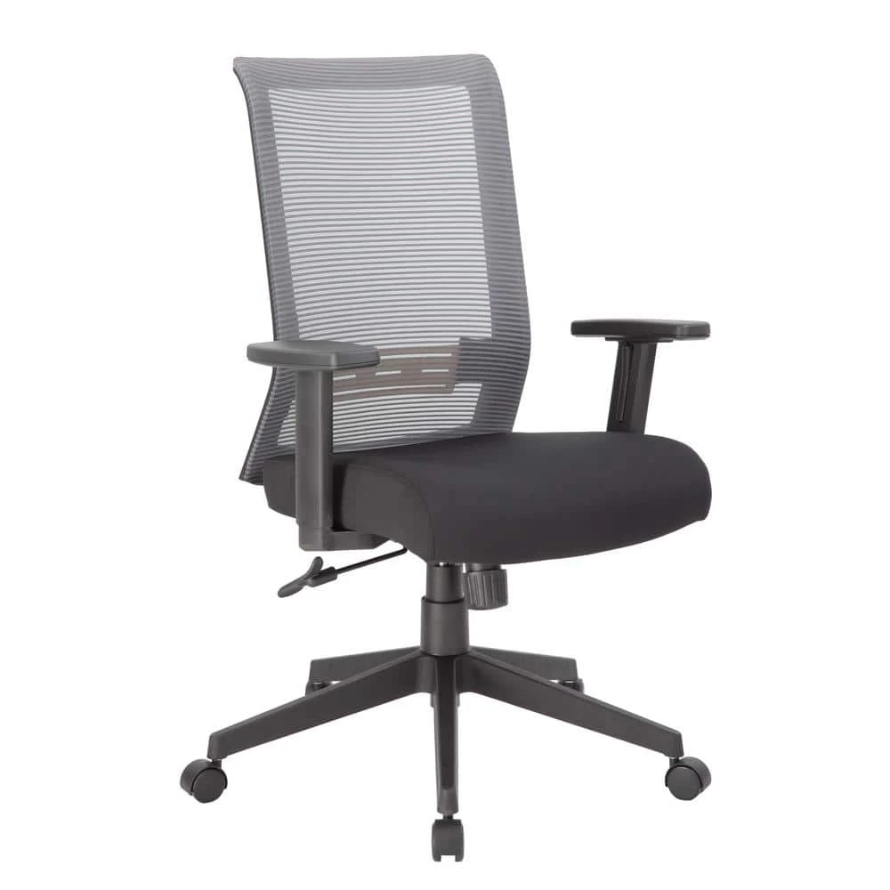 Grey Executive Mesh Back Desk Chair Adj Arms by BOSS Office Products 3 Grey Executive Mesh Back Desk Chair Adj Arms by BOSS Office Products