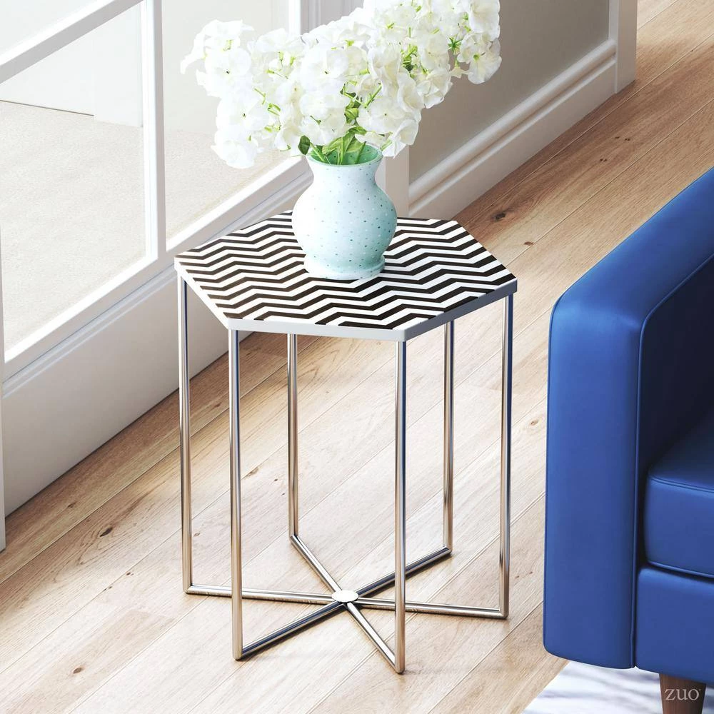 Forma Black and White Side Table by ZUO 8 Forma Black and White Side Table by ZUO - Image 6