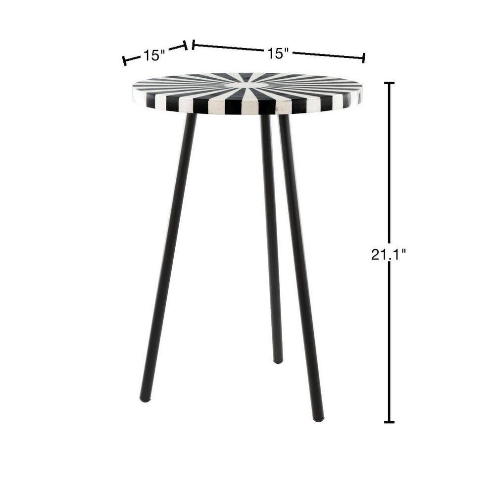 Flare Black and White Side Table by ZUO 5 Flare Black and White Side Table by ZUO - Image 3