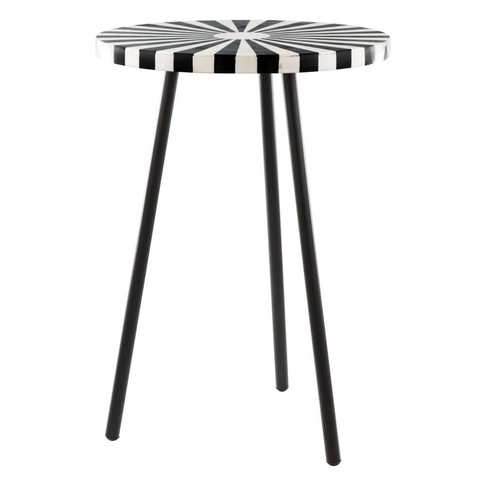 Flare Black and White Side Table by ZUO 3 Flare Black and White Side Table by ZUO