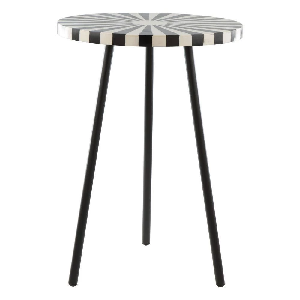Flare Black and White Side Table by ZUO 6 Flare Black and White Side Table by ZUO - Image 4