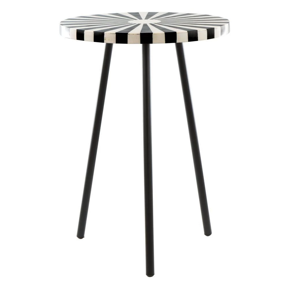 Flare Black and White Side Table by ZUO 4 Flare Black and White Side Table by ZUO - Image 2