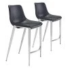 Magnus Counter Chair (Set of 2) Black & Silver by ZUO -Default Template 6 black zuo bar stools 101409 64 1000