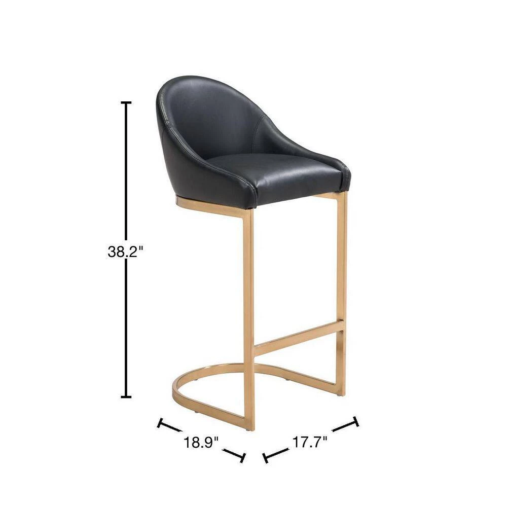 Scott Black Backless Metal Bar Height (28-33 in.) Bar Stool by ZUO 5 Scott Black Backless Metal Bar Height (28-33 in.) Bar Stool by ZUO - Image 3