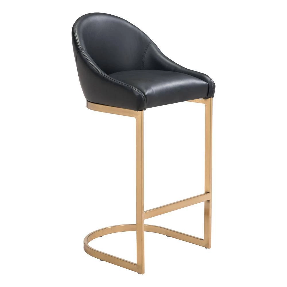 Scott Black Backless Metal Bar Height (28-33 in.) Bar Stool by ZUO 6 Scott Black Backless Metal Bar Height (28-33 in.) Bar Stool by ZUO - Image 4