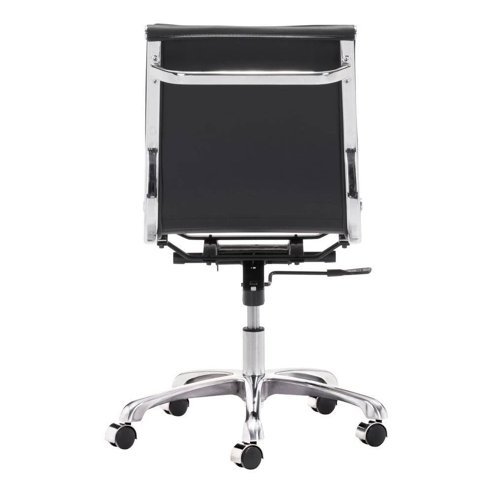 Lider Plus Faux Leather Armless Office Chair Black by ZUO 6 Lider Plus Faux Leather Armless Office Chair Black by ZUO - Image 4
