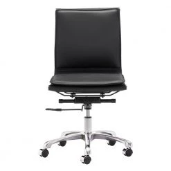 Lider Plus Faux Leather Armless Office Chair Black by ZUO 10 Lider Plus Faux Leather Armless Office Chair Black by ZUO -Default Template 6 black zuo task chairs 215218 4f 1000