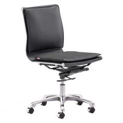 Lider Plus Faux Leather Armless Office Chair Black by ZUO