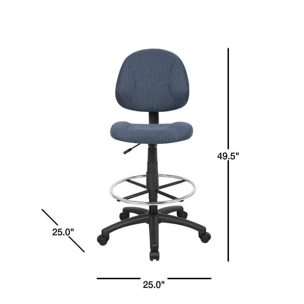 Blue Armless Drafting Stool by BOSS Office Products 5 Blue Armless Drafting Stool by BOSS Office Products - Image 3