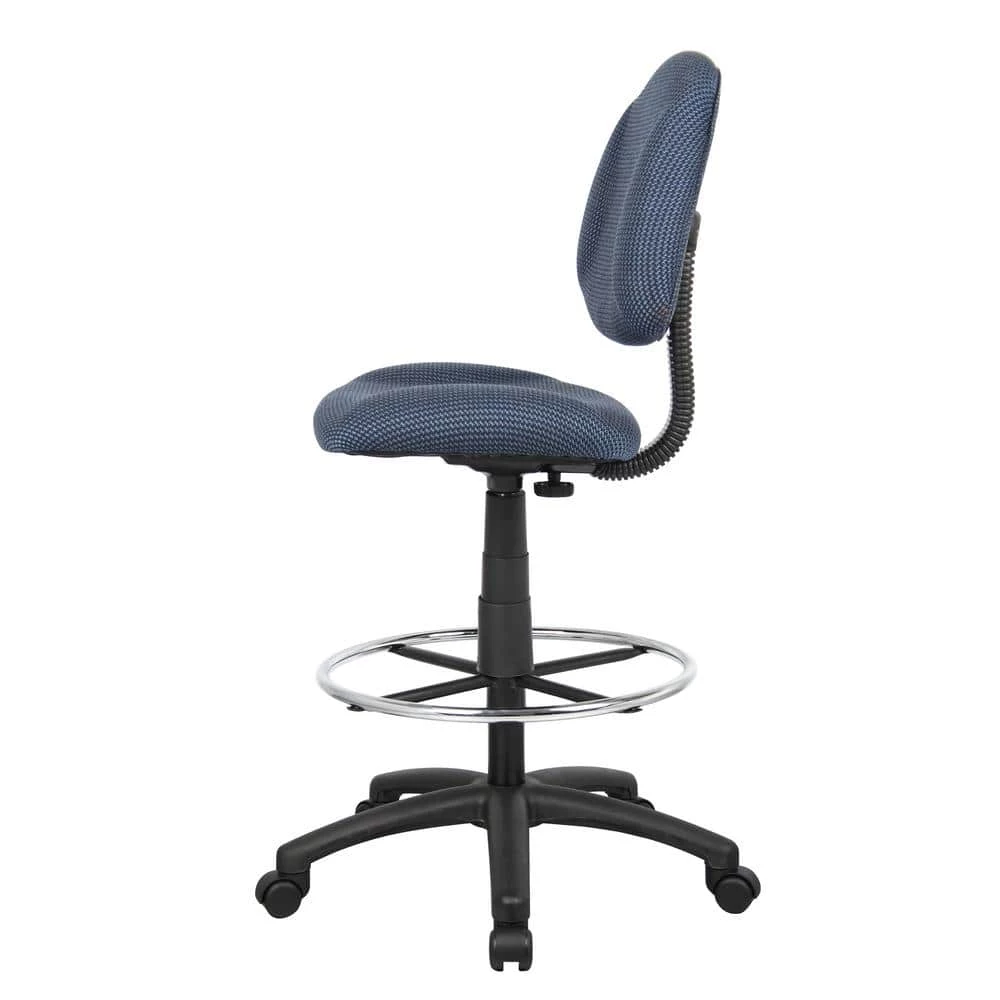 Blue Armless Drafting Stool by BOSS Office Products 4 Blue Armless Drafting Stool by BOSS Office Products - Image 2