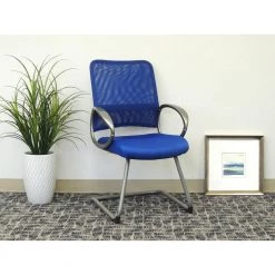 24 in. Width Big and Tall Blue Mesh Guest Office Chair by BOSS Office Products -BOSS Offic Shop blue boss office products guest office chairs b6419 be 31 1000