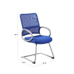24 in. Width Big and Tall Blue Mesh Guest Office Chair by BOSS Office Products -BOSS Offic Shop blue boss office products guest office chairs b6419 be 40 1000