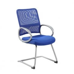 24 in. Width Big and Tall Blue Mesh Guest Office Chair by BOSS Office Products