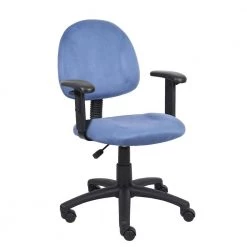 HomePro Task Chair Blue Microfiber Fabric Ajustable Arms Pnuematic Lift by BOSS Office Products